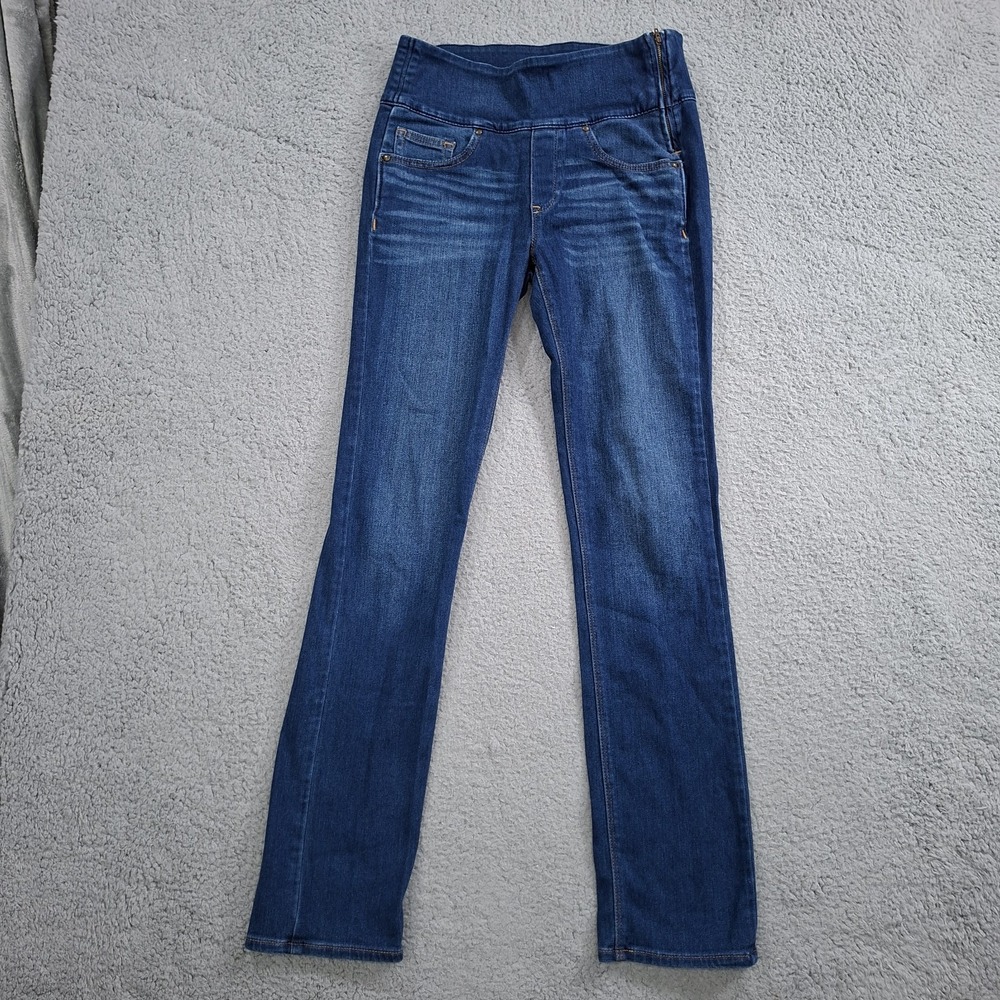 Spanx Womens The Signature Straight Jeans Dark Wash High Waisted Size 29 20247N